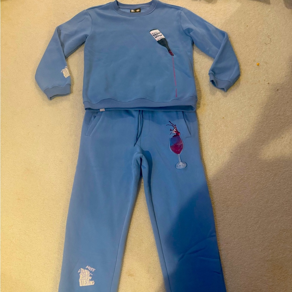 Miss Eatwell Wine Crewneck Winesuit Sweatsuit small VEUC